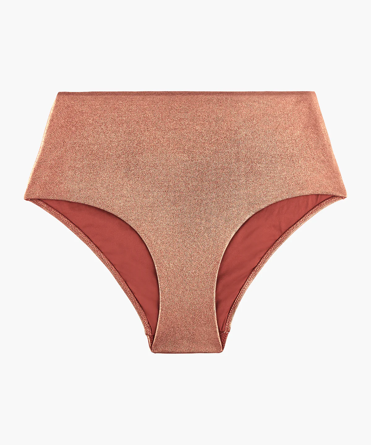 Sunlight Glow Bas de maillot de bain taille haute Cuivre